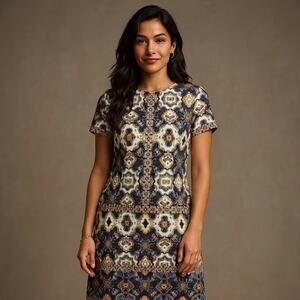 London Times medallion print shift dress